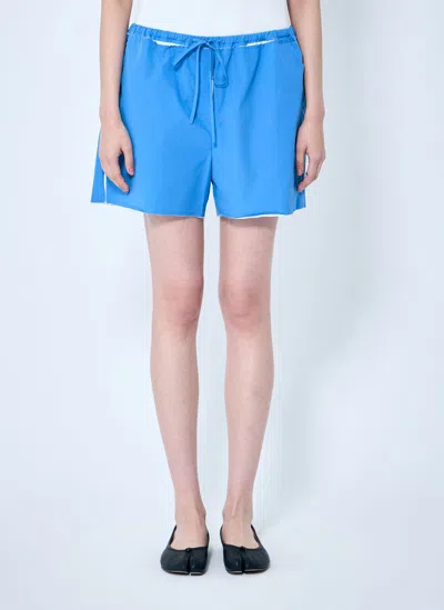 Miu Miu Poplin Boxer Shorts In Blue