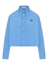 Miu Miu Poplin Boxy Shirt Clothing In Blue