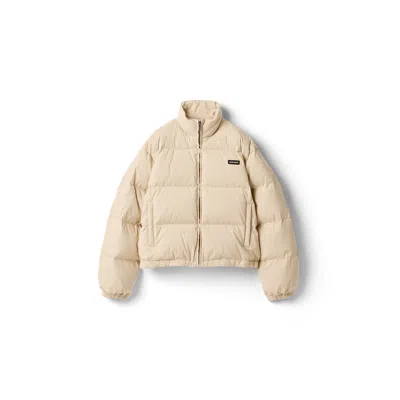 Miu Miu Poplin Down Jacket In Nude