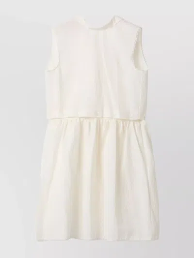 Miu Miu Miumiu Women Slubbed Poplin Dress In White