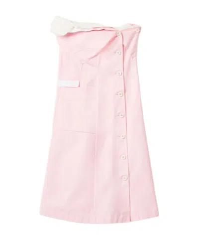 MIU MIU MIU MIU STRAPLESS LAYERED-DETAILED MINI DRESS