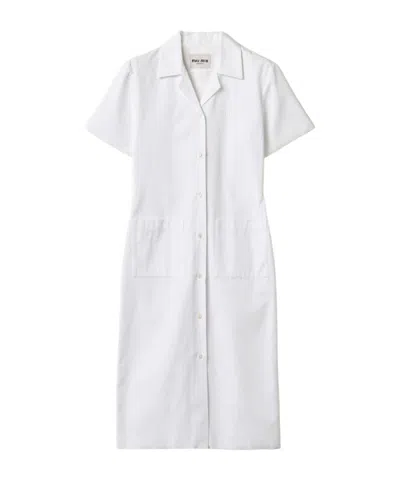 MIU MIU POPLIN AND JERSEY DRESS