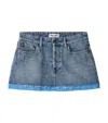 Miu Miu Hybrid Mini Denim Skirt In Turquoise