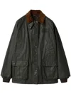 Miu Miu Resin-finish Poplin Caban Jacket In Green
