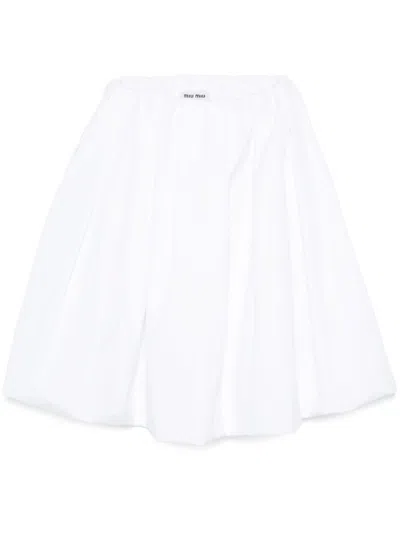 Miu Miu Midirock Aus Popeline In White