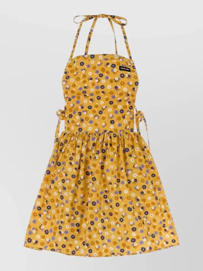 Miu Miu Poplin Mini Dress A Line Straps Floral In Multi