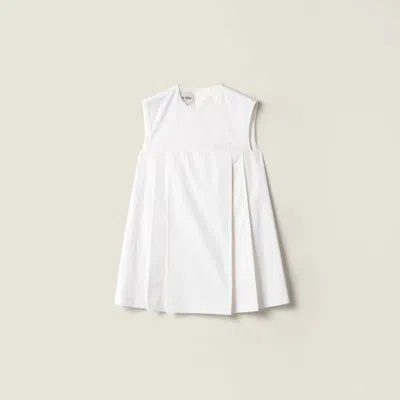 Miu Miu Poplin Mini-dress In White