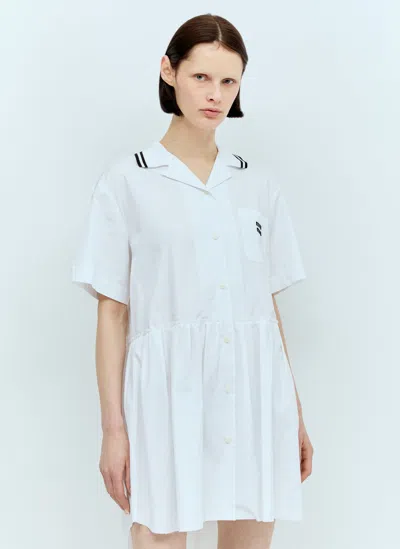 Miu Miu Poplin Mini Dress In White
