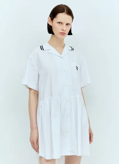 Miu Miu Poplin Mini Dress In White