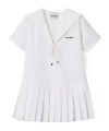 Miu Miu Chic Poplin Mini Dress In White