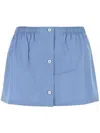 Miu Miu Women's Air Force Blue Poplin Mini Skirt In F0013|azzurro