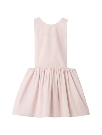 Miu Miu Sleeveless Cotton Poplin Dress In Pink
