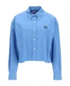 Miu Miu Poplin Shirt In Blue