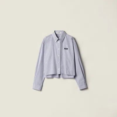 Miu Miu Poplin Shirt In Blue