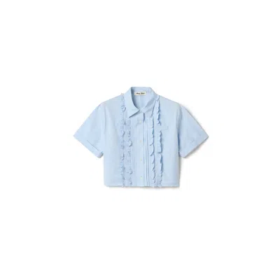 Miu Miu Poplin Shirt In Blue