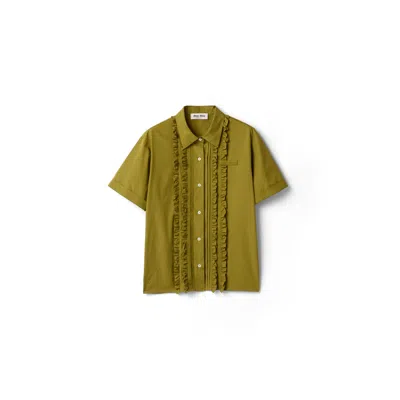 Miu Miu Poplin Shirt In Green