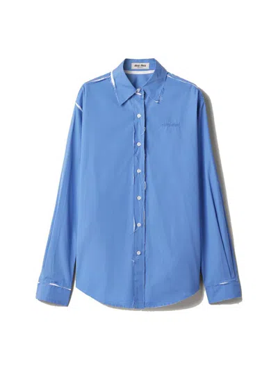Miu Miu Poplin Shirt In Pervinca