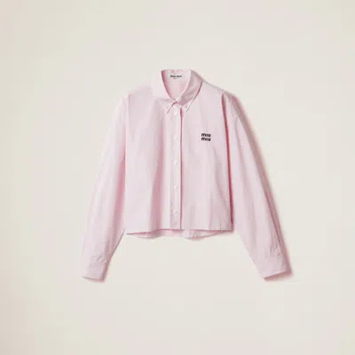 Miu Miu Poplin Shirt In Pink