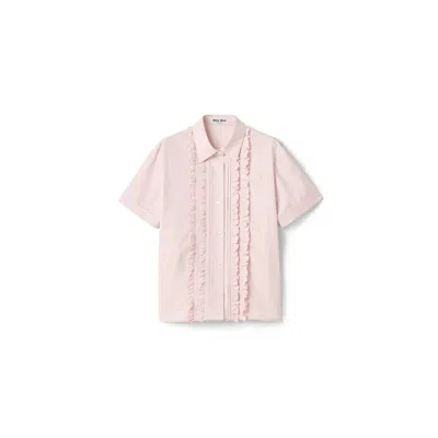 Miu Miu Poplin Shirt In Pink