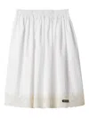 Miu Miu Poplin Skirt In White