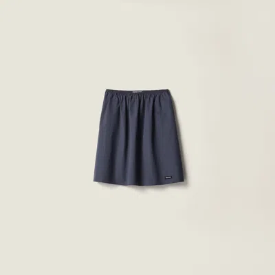 Miu Miu Poplin Skirt In Blue