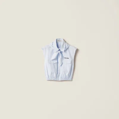 Miu Miu Poplin Top In Blue