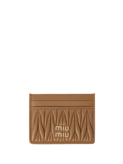 MIU MIU MATELASSÉ NAPPA LEATHER CARD HOLDER