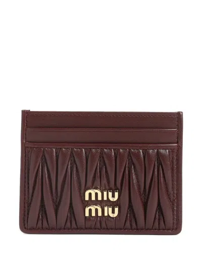 MIU MIU MATELASSÉ NAPPA LEATHER CARD HOLDER