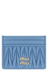 Miu Miu Rectangular Card Holder In Blue