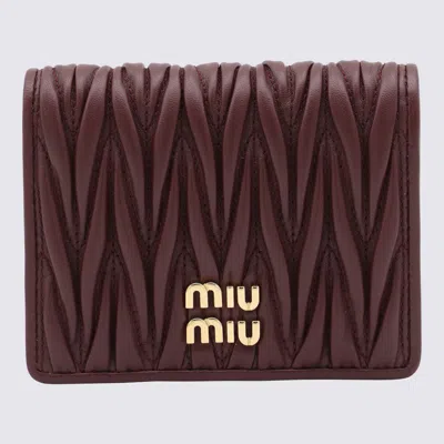 Miu Miu Quilted Leather Card Holder In Radica