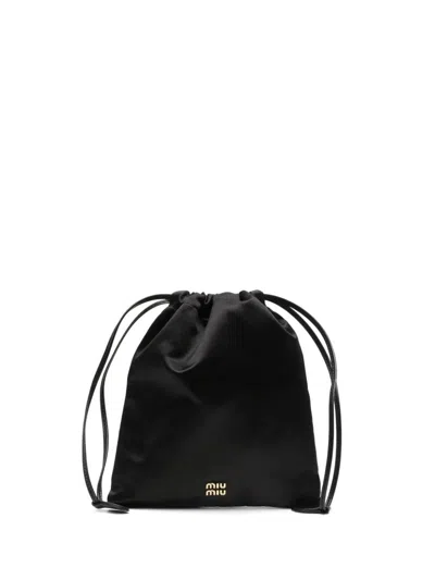 Miu Miu Pouch In Duchesse In Black  