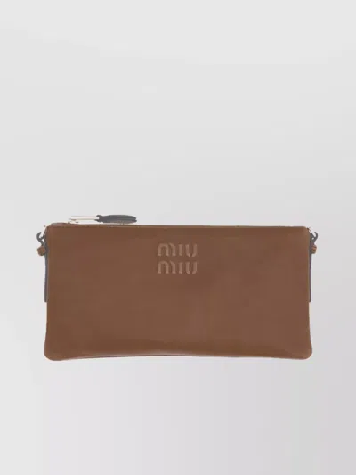 Miu Miu Pouch Leather Golden Trim