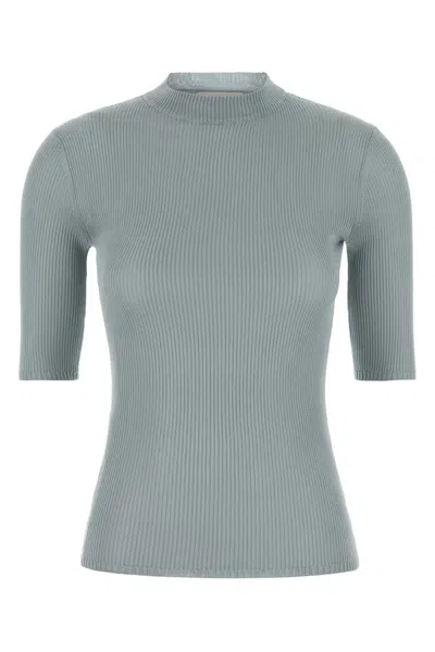 MIU MIU MIU MIU POWDER BLUE SILK TOP