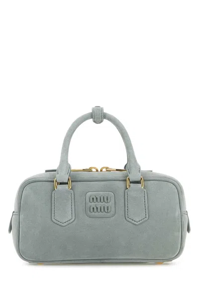 Miu Miu Powder Blue Suede Arcadie Handbag