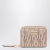 Miu Miu Powder-pink Matelassé Nappa Coin Purse In Metallic