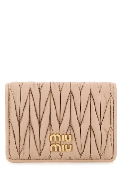 Miu Miu Powder Pink Nappa Leather Card Holder