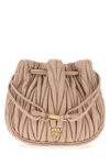 Miu Miu Powder Pink Nappa Leather Pouch In Pink