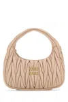 Miu Miu Powder Pink Nappa Leather Wander Handbag In Neutral