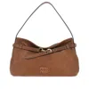 Miu Miu Ppa Leather Medium 'aventure' Bag In Brown