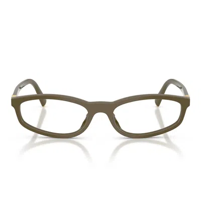 Miu Miu Prescription Glasses Mu01 Zv 25 L1 O1 Marsh/transparent Women In Green
