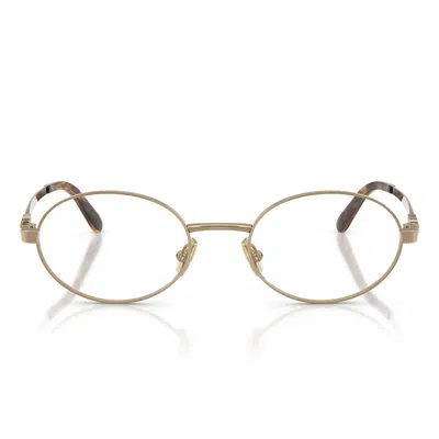 Miu Miu Prescription Glasses Mu50 Zv 7 Oe1 O1 Old Gold/transparent Women