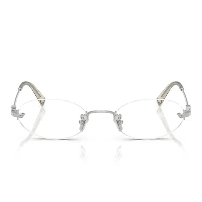 Miu Miu Prescription Glasses Mu53 Wv 1 Bc1 O1 Silver/transparent Women's
