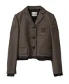 Miu Miu Check-pattern Wool Jacket In Brown