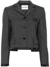 Miu Miu Prince Of Wales-check Single-breasted Blazer In Grau