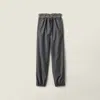 Miu Miu Prince Of Wales Checked Joggers In Gray