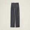 Miu Miu Prince Of Wales Check Wide Leg Wool Pants