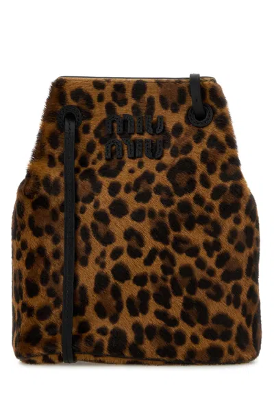 Miu Miu Printed Calf Hair Crossbody Bag In Animal Print