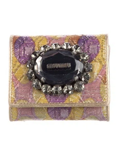 Pre-owned Miu Miu Printed Compact Wallet