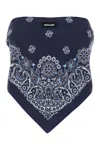 Miu Miu Bandana Printed Cotton Poplin Top In Blue