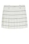 Miu Miu Printed Crepe Mini Skirt In Biancoblu